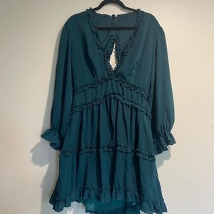 Open back Teal Dress